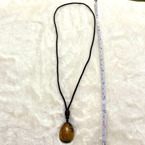 Russian natural amber stone necklace